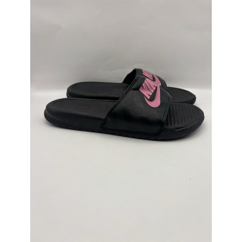 Nike Benassi JDI Pink Logo Slides Women Size 8